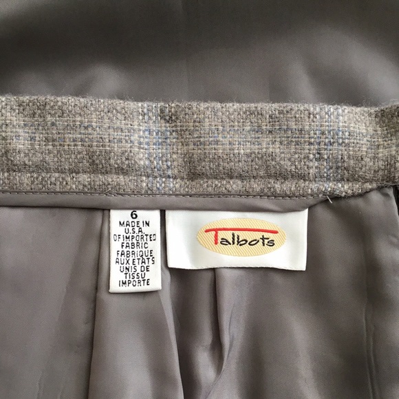 Talbots Pencil Skirt Wool Cashmere Gray Size 6 - Picture 6 of 6